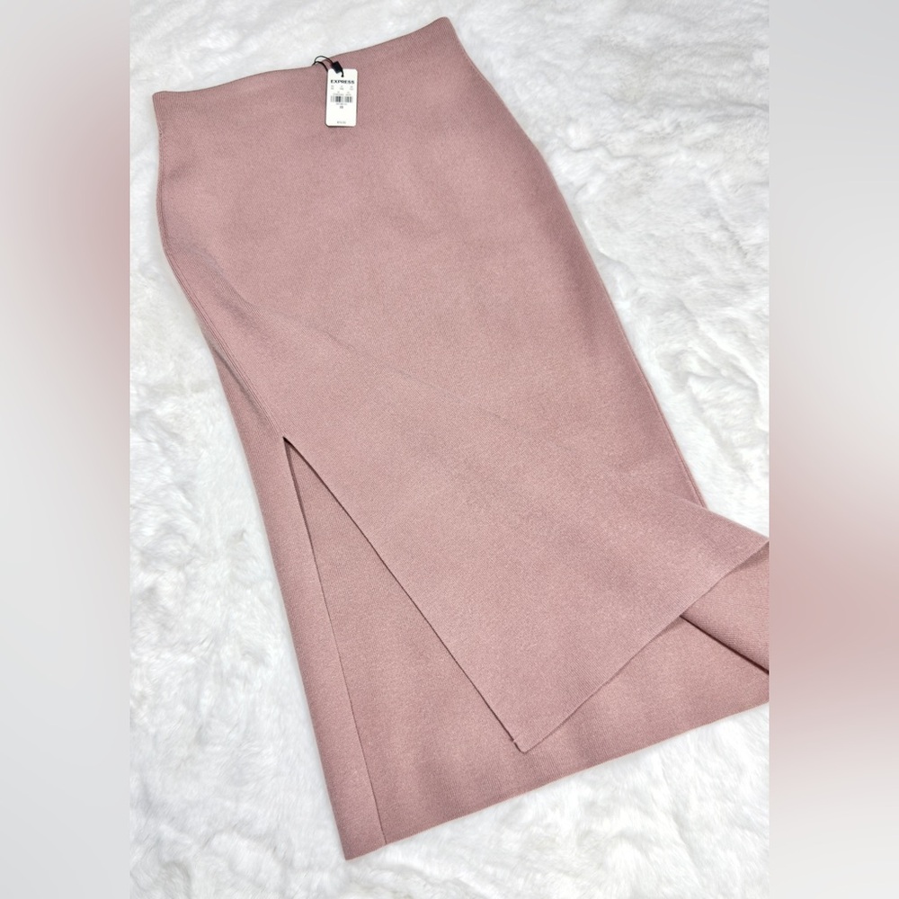 NWT EXPRESS HIGH WAISTED SIDE SLIT MIDI SWEATER PENCIL SKIRT